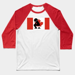 Pooping On The Canadian Flag Baseball T-Shirt